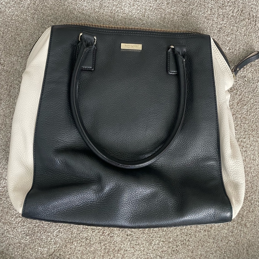 Kate Spade large leather Tote black and cream